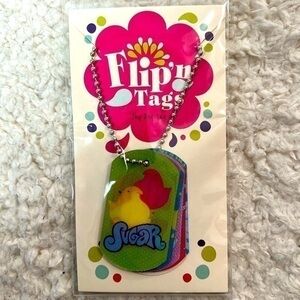 iScream Lenticular Flip Dog Tags with Necklace Chain